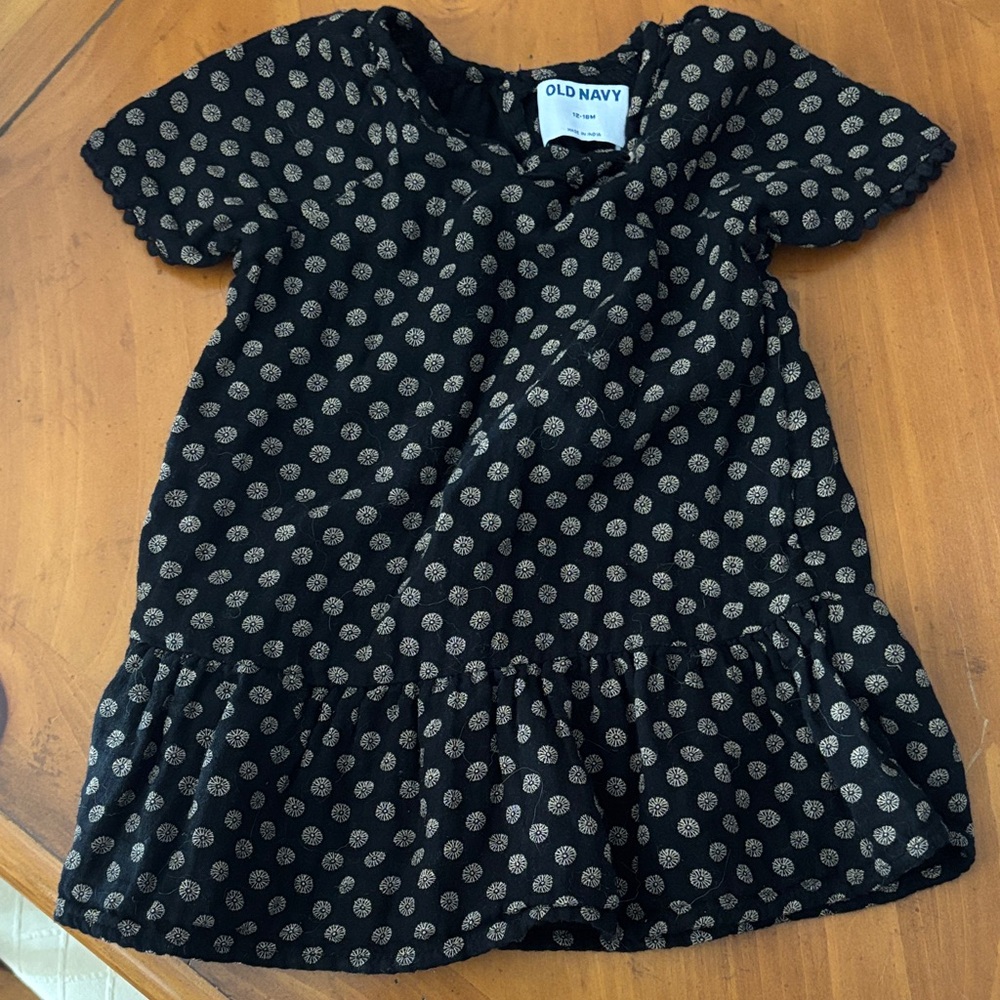 Old Navy Black Dress with Metallic Dots